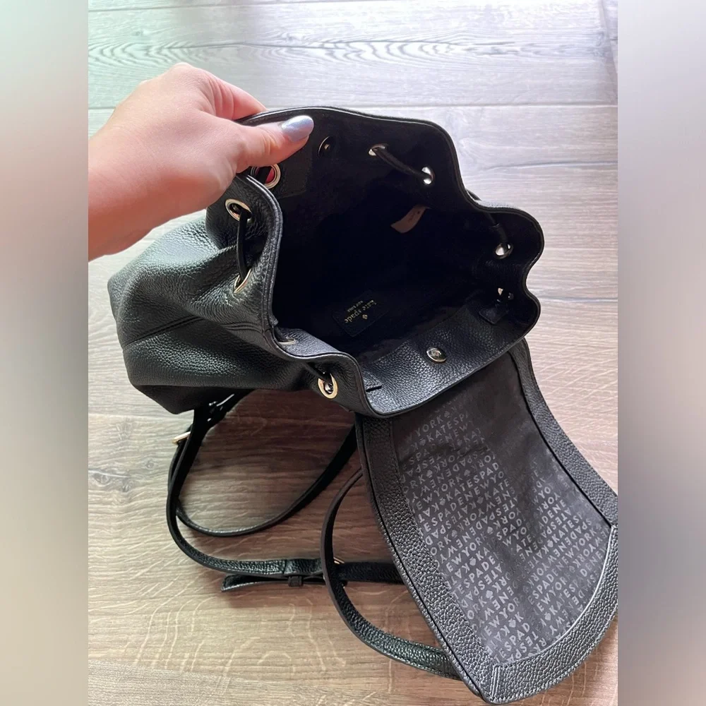 Kate Spade Black Cinch Backpack